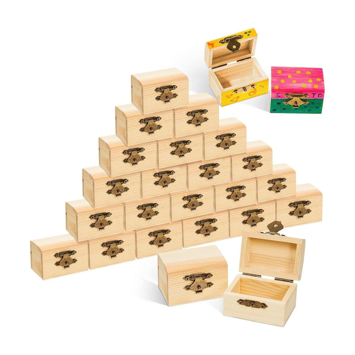 20 piezas de caja de cofre del tesoro sin acabar pequeña