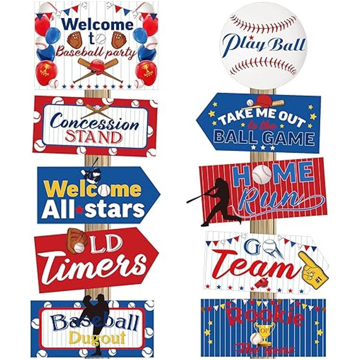 20 piezas de decoración de fiesta de béisbol carteles