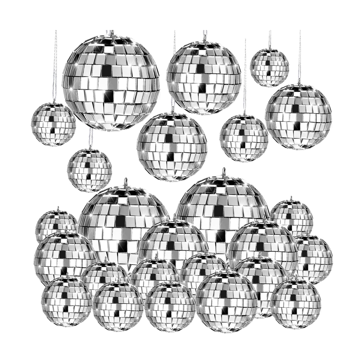 20 piezas de espejo colgante bola de discoteca de cristal