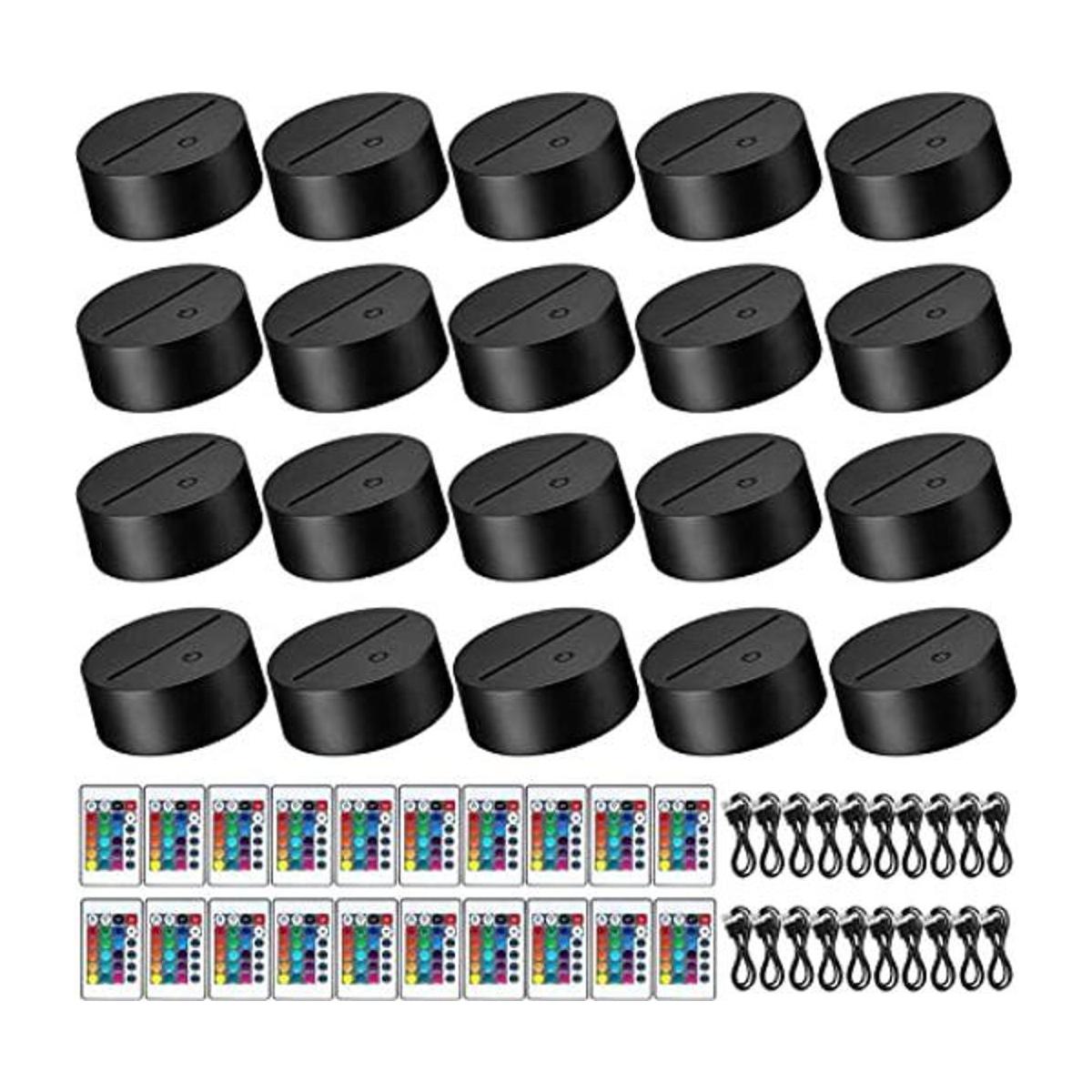 20 piezas de lámpara de luz LED nocturna 3D base de