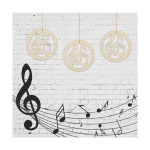 20 piezas de notas musicales de madera para manualidades