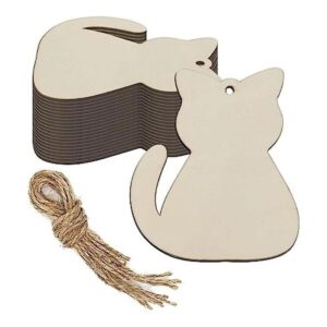 20 piezas de recortes de madera para gatos adornos para_1