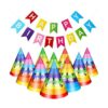 20 sombreros de fiesta de cumpleaños de arco iris_1