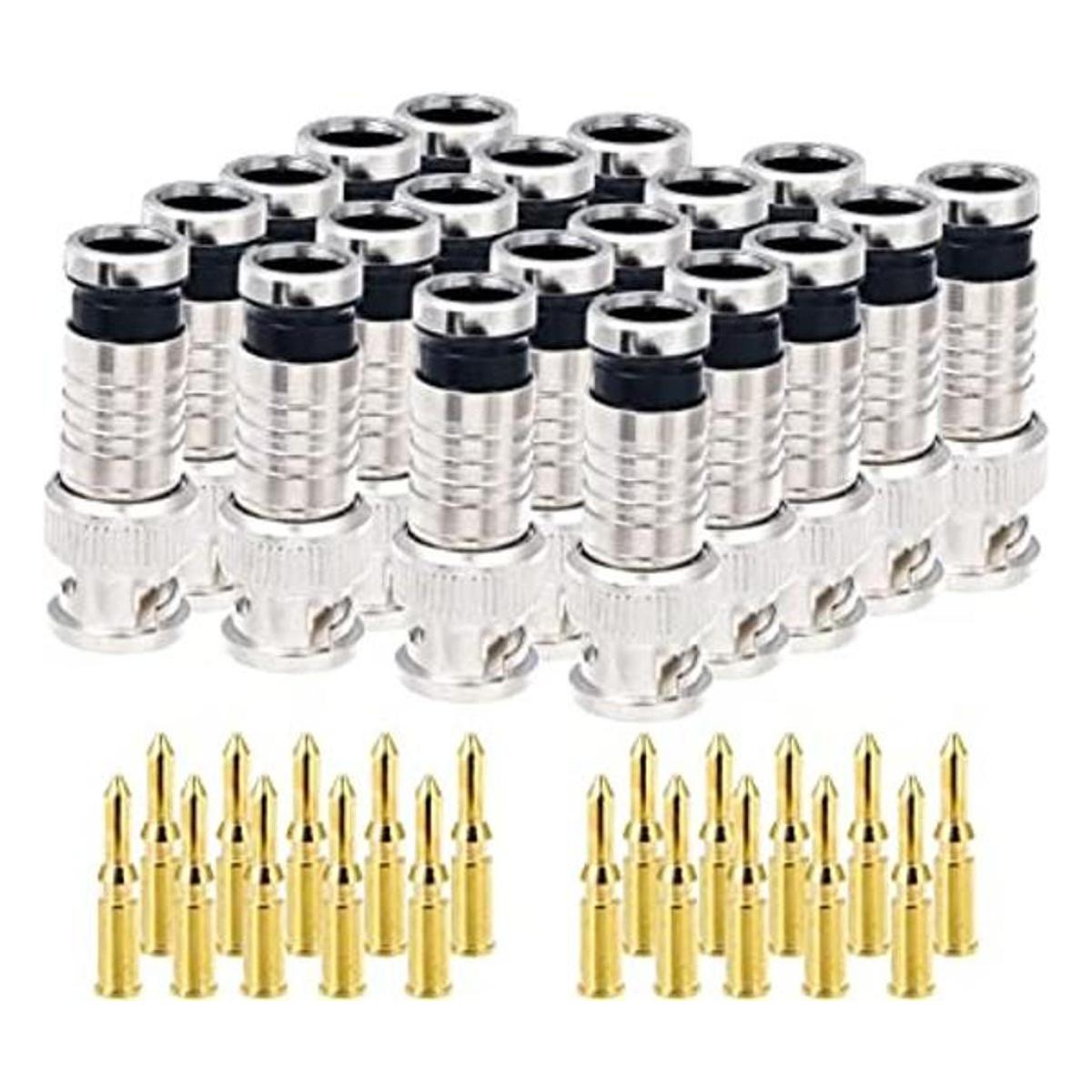 20 unids BNC conector de compresión 75 ohmios acoplador