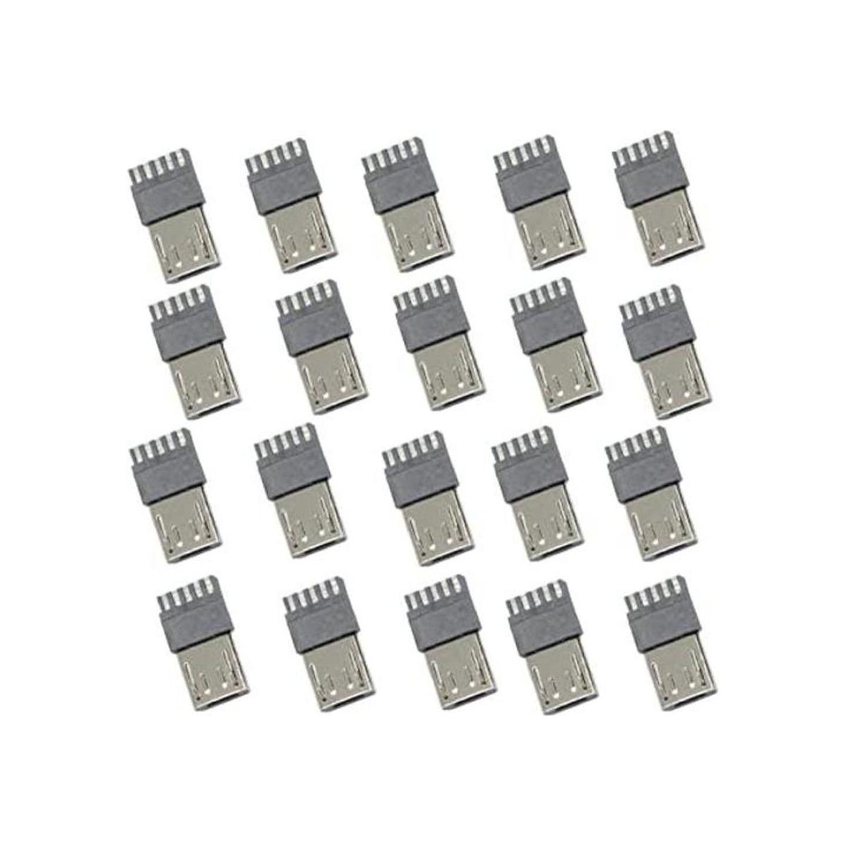 20 unids micro USB macho puerto conector 5 pines USB