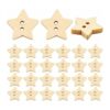 200 botones de estrella de madera con 2 agujeros botones