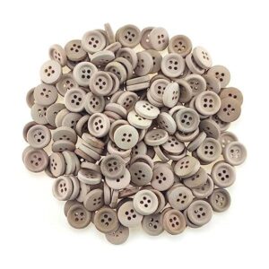 200 botones redondos de madera de 0.591 in 0.6 pulgadas
