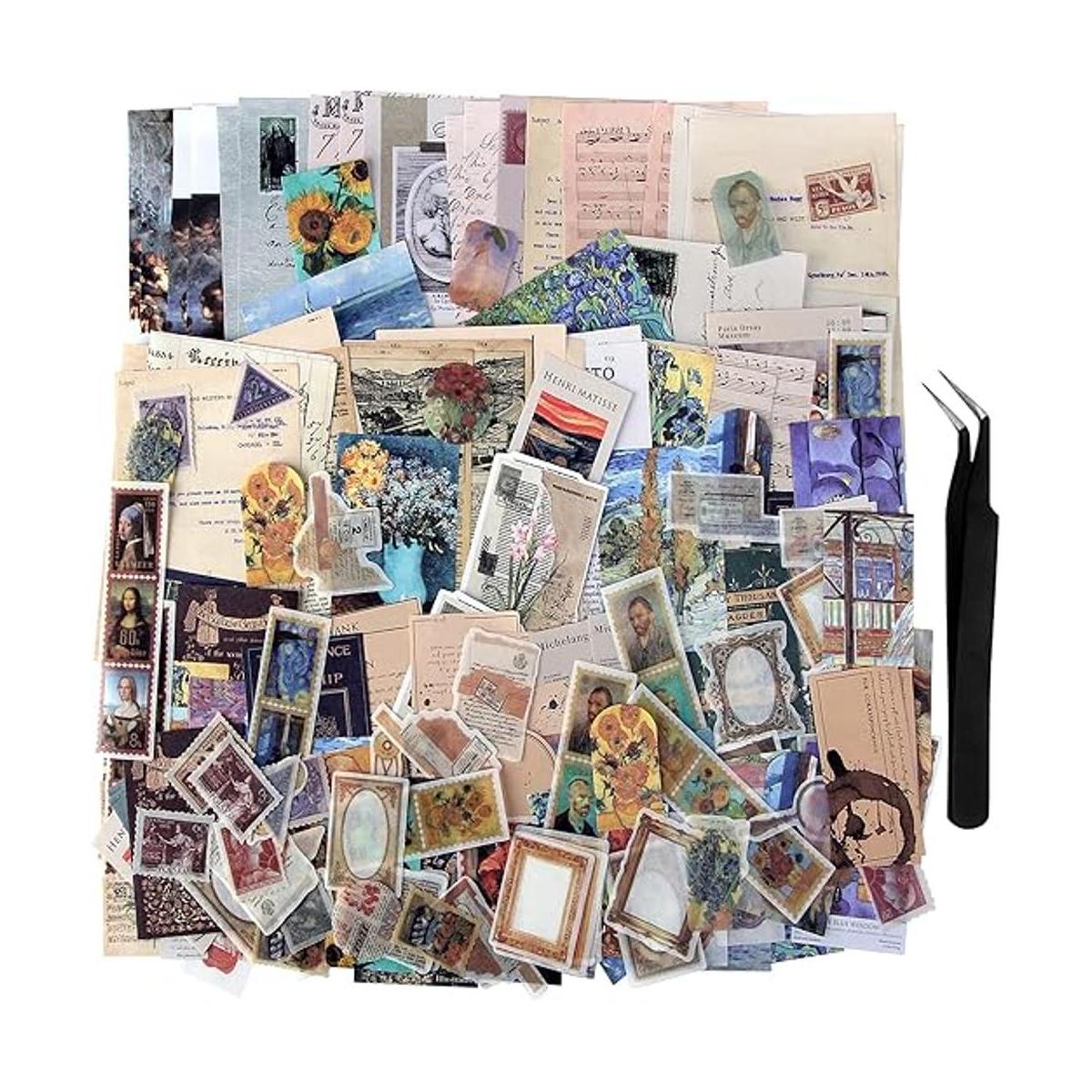 200 calcomanías artísticas para suministros de diario