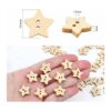 200 botones de estrella de madera con 2 agujeros botones