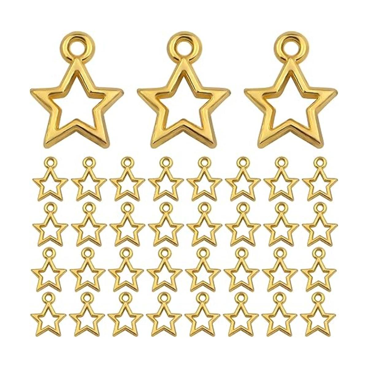 200 colgantes chapados en oro con diseño de estrella de