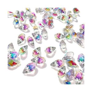200 colgantes de cristal de lágrima de 0.236 x 0.472 in