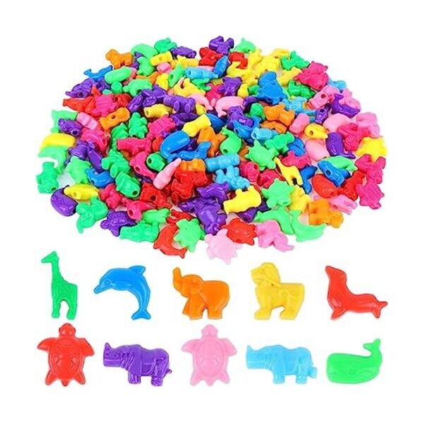 200 cuentas con forma de animal mixto coloridas cuentas
