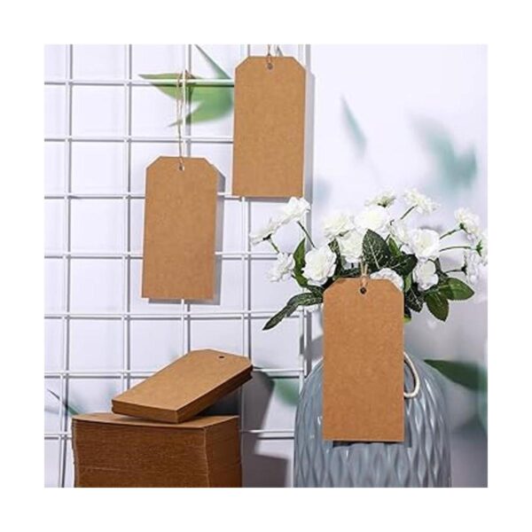 200 etiquetas de regalo con cadena de papel kraft