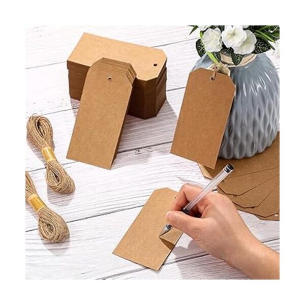 200 etiquetas de regalo con cadena de papel kraft