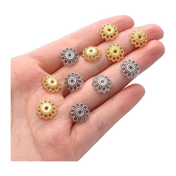 200pcs 0.472 in flor filigrana perlas de aleación