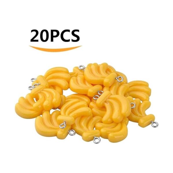 20pcs resina plátano encantos fruta alimentos encanto