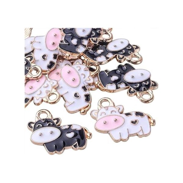 20pcs Esmalte Vaca Encantos Colgantes Encantos Animal