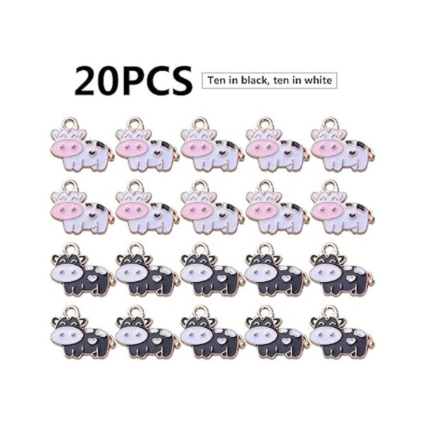 20pcs Esmalte Vaca Encantos Colgantes Encantos Animal