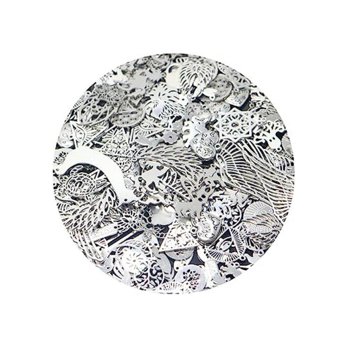 20pcs estilos mezclados encantos de acero inoxidable flor