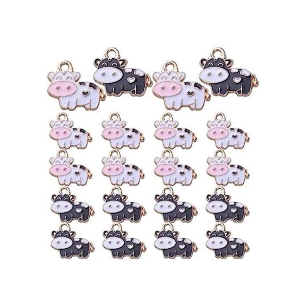 20pcs Esmalte Vaca Encantos Colgantes Encantos Animal