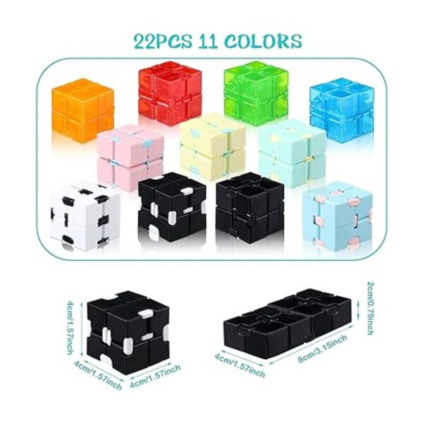 22 piezas de cubo de juguete para la ansiedad cubo de
