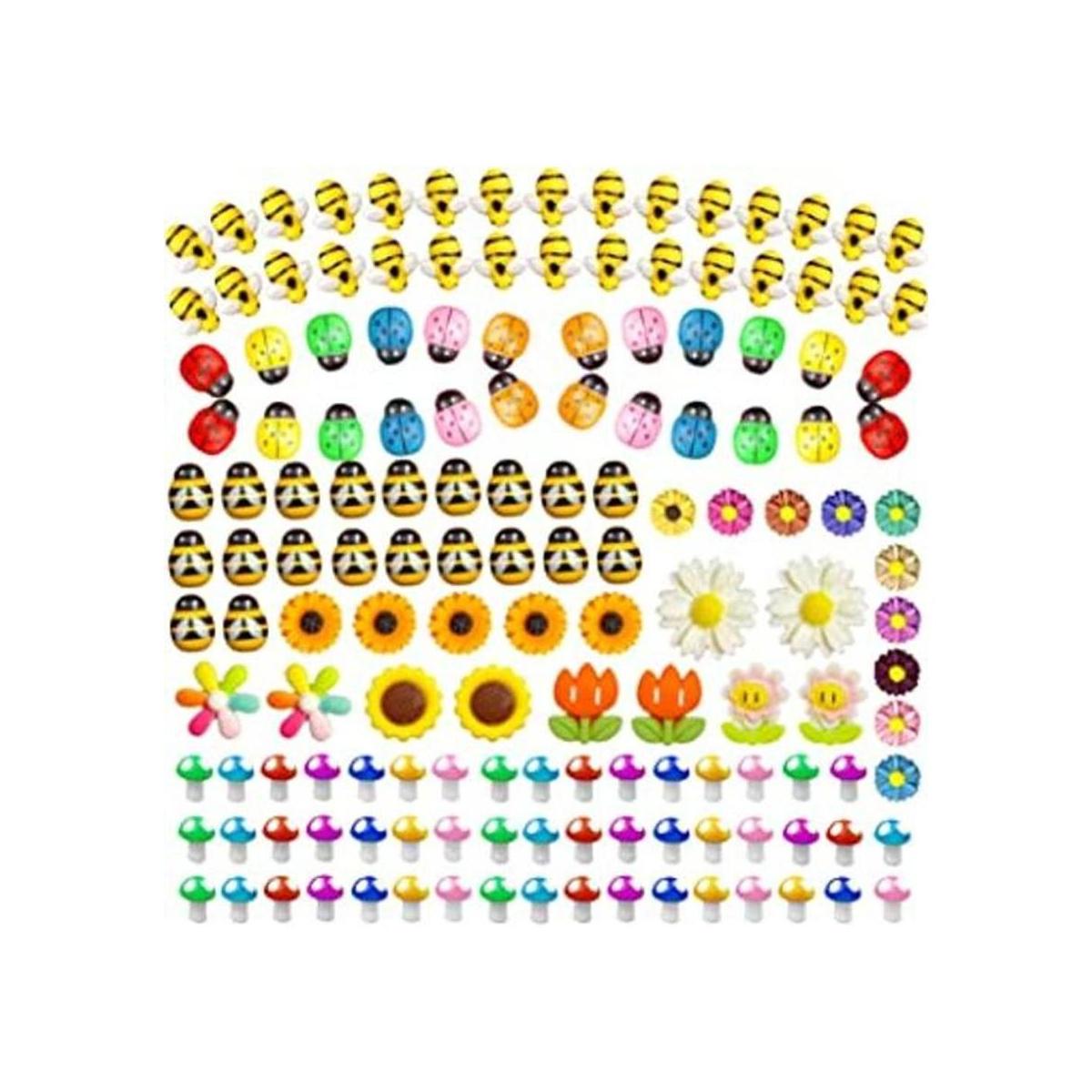 225 piezas de resina pequeña de abeja de madera