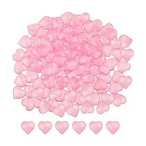 220 piezas de gemas de corazón rosa de acrílico con