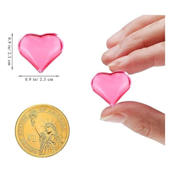 220 piezas de gemas de corazón rosa de acrílico con