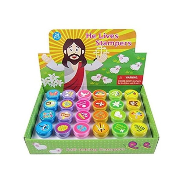 24 Pcs Vive Jesús Stampers para niños_1