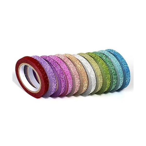 24 Rollo 12 colores 5 mm Glitter Crafting cinta cintas de_4