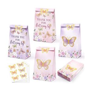 24 bolsas de caramelo de mariposa bolsas de regalo rosa y_1