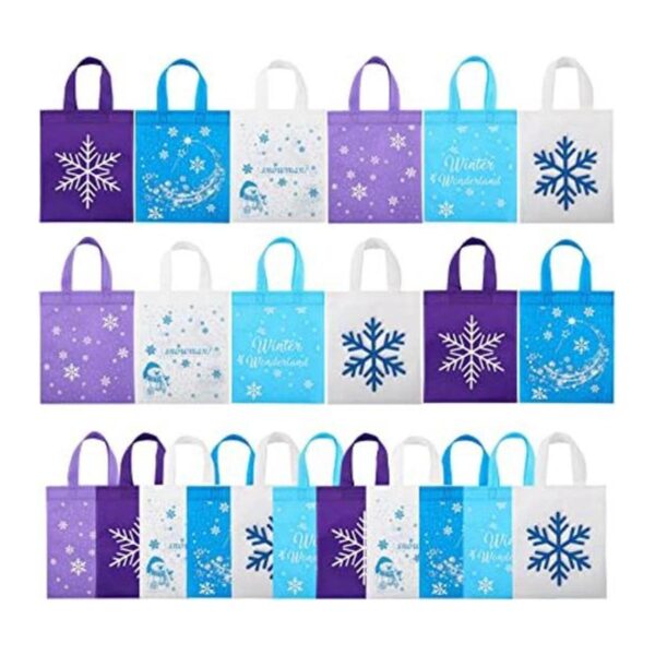 24 bolsas de recuerdos de fiesta de copo de nieve bolsas_1