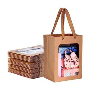 24 bolsas de regalo de papel marrón con ventana