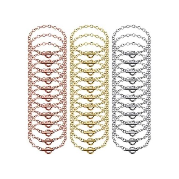 24 cadenas de pulsera con cierre de palanca OT de