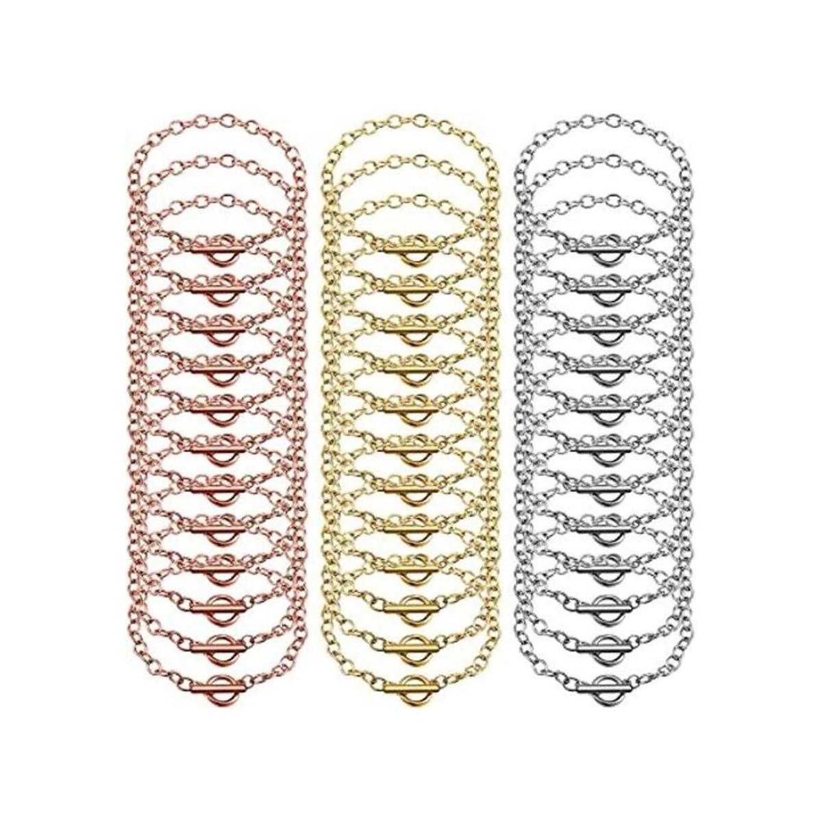 24 cadenas de pulsera con cierre de palanca OT de