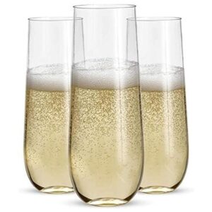 24 flautas de champán de plástico sin tallo vasos de_1