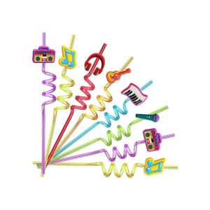 24 pajitas para beber música para niños Tik Tok Rockstar