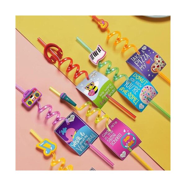 24 pajitas para beber música para niños Tik Tok Rockstar