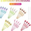 24 pajitas BTS con 2 cepillos de limpieza 6 diseños