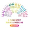 24 pajitas LLama para fiestas de cumpleaños con 2 cepillos