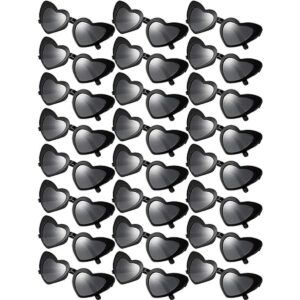 24 pares de gafas de sol de soltera negras con forma de