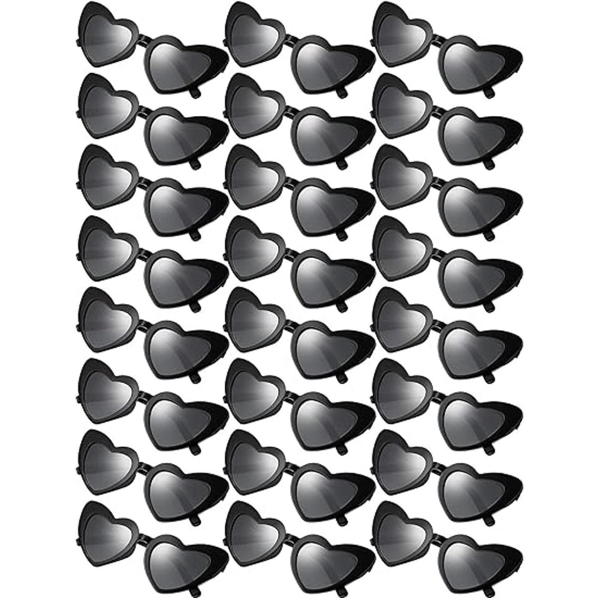 24 pares de gafas de sol de soltera negras con forma de