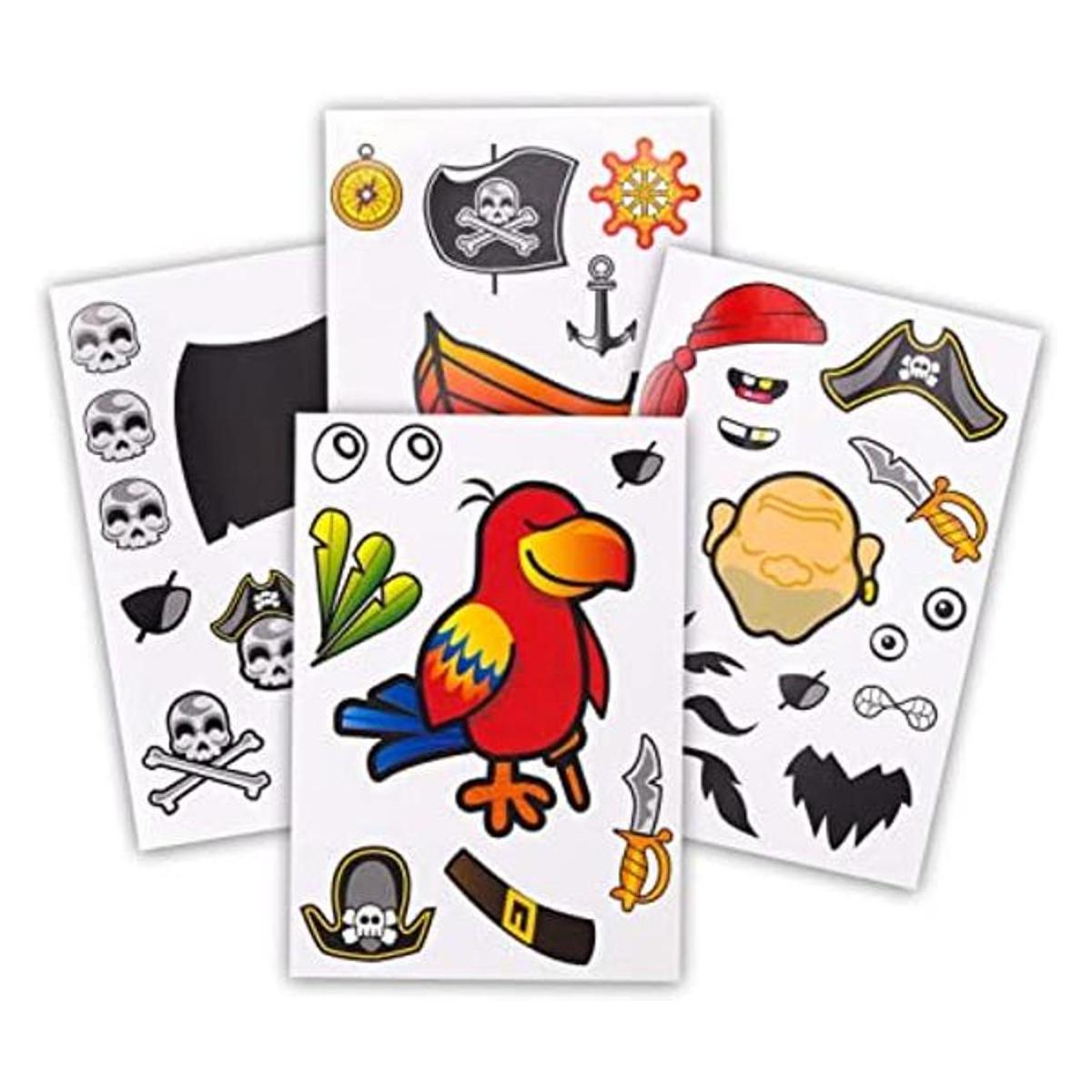 24 pegatinas de pirata para niños diseño de gran pirata