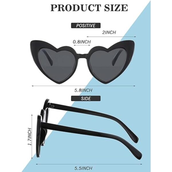 24 pares de gafas de sol de soltera negras con forma de