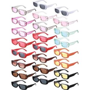 24 pares de lentes de sol rectangulares Y2K gafas de sol