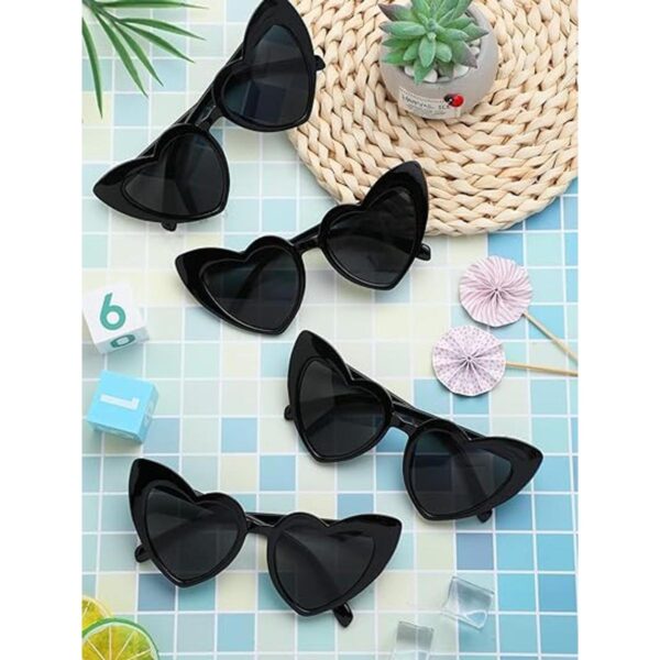 24 pares de gafas de sol de soltera negras con forma de