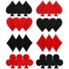 24 parches para jugar con plancha color rojo y negro con