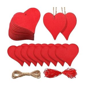 24 piezas de adorno de madera con forma de corazón para el
