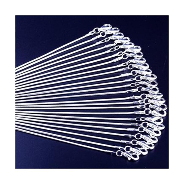 24 piezas de cadena serpiente de 12mm enchapada en plata