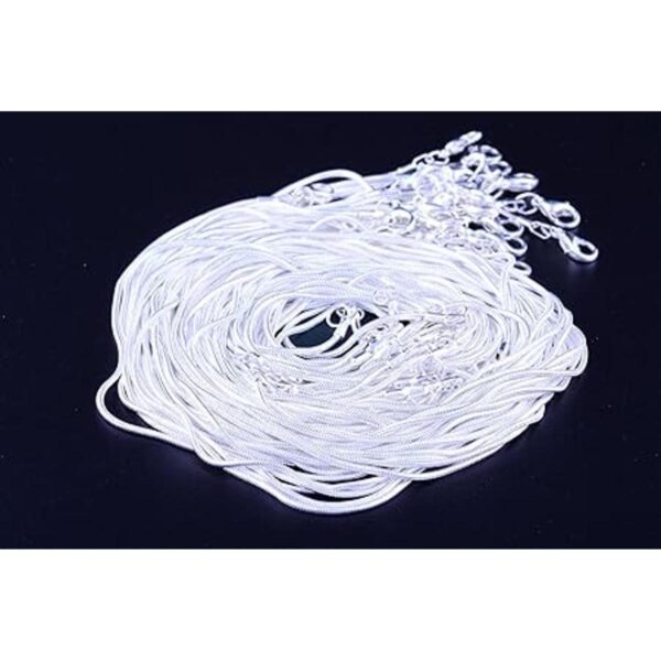 24 piezas de cadena serpiente de 12mm enchapada en plata